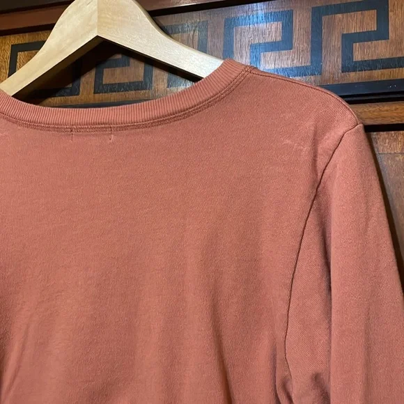 Originality Juniors M Pink Cotton Sunflower Crop Top Long Sleeve Made USA - Picture 8 of 13